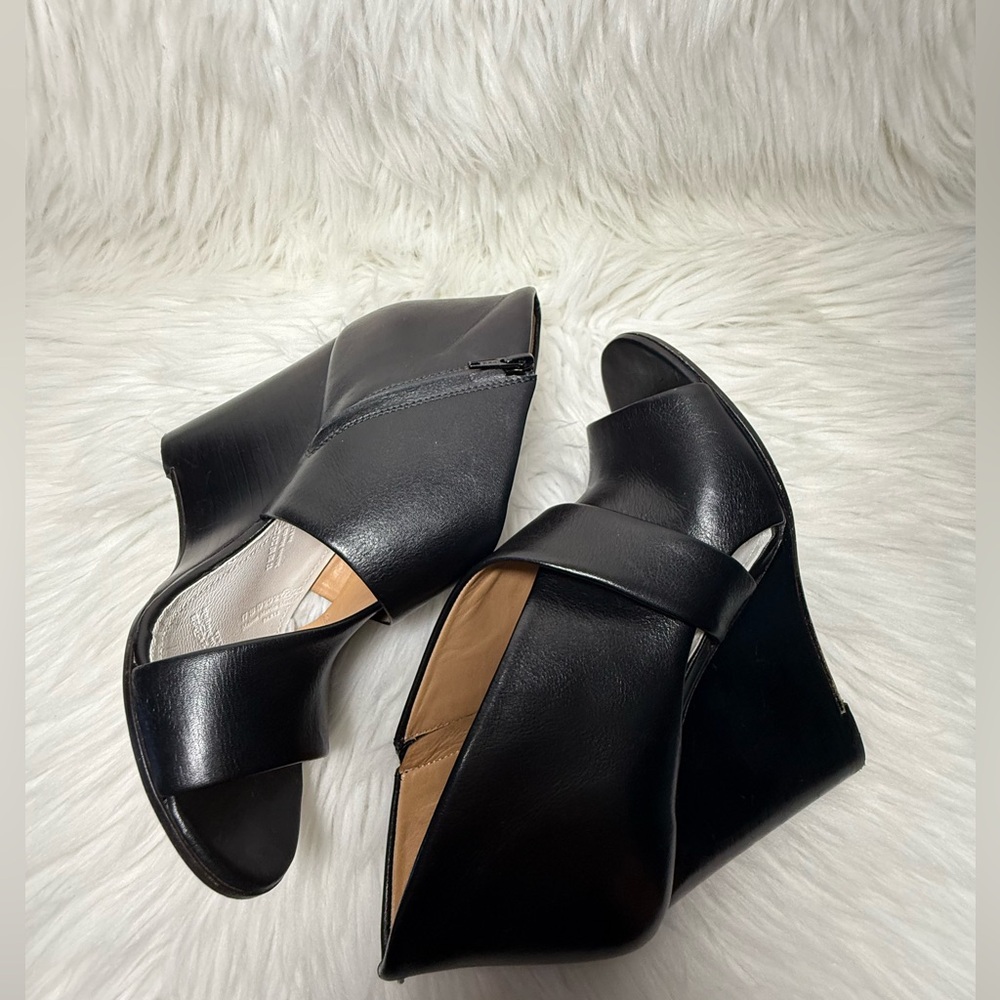 Maison Margiela Black Leather Wedge Sandals, Model Number 38wp0342 Sz 36.5 View 6